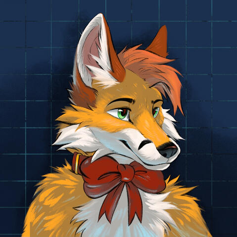 Strafy Portrait by Kibawolf Strafy solo bust portrait wearing a red bow tie